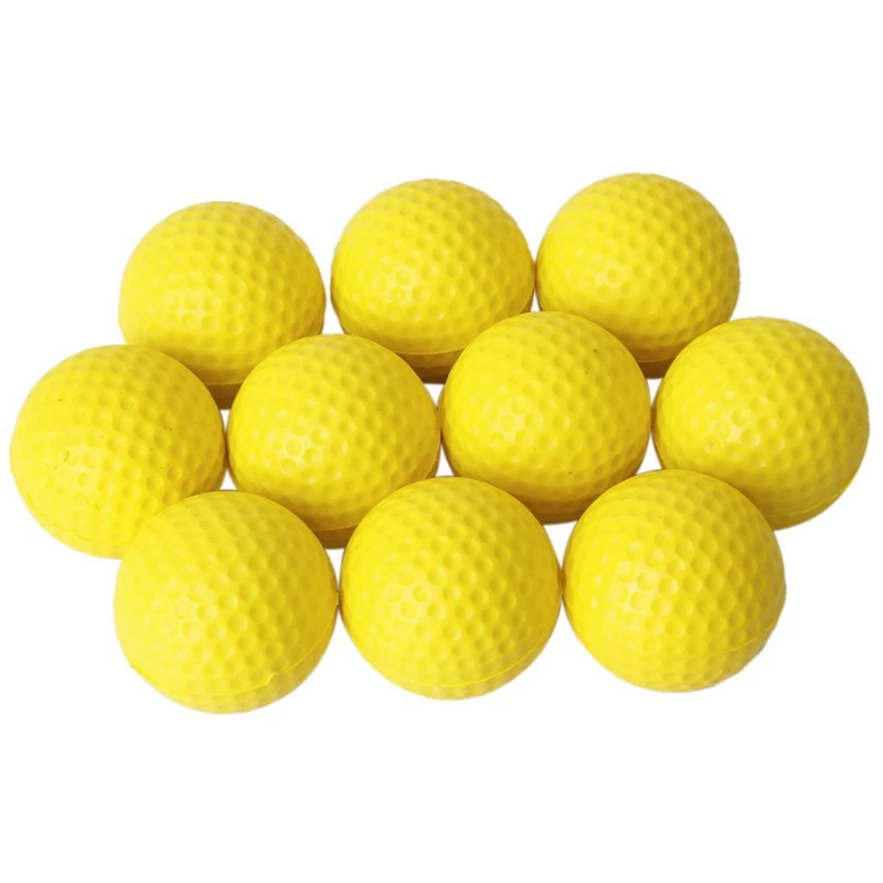 10pcs צהוב רך אלסטי מקורה בפועל PU כדור גולף