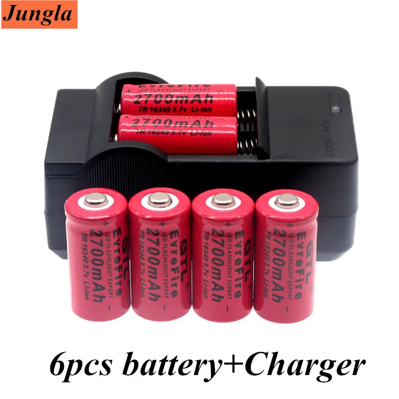 3,7 V2700mAhLithium-ionen-batterie16340BatterienCR123A BatterieFürLED TaschenlampeReise שרביט Ladegerät Für 16340 CR123A Batterie