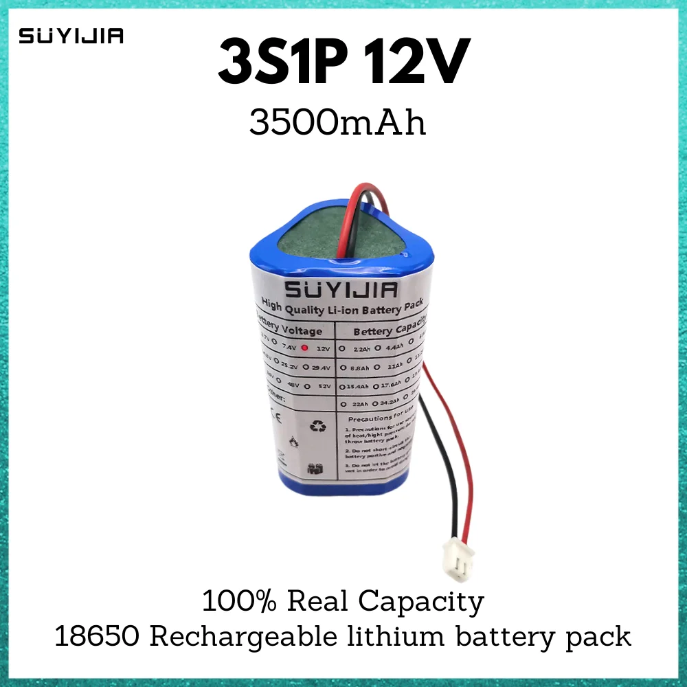 3S1P 18650 12V נטענת Li-ion Battery Pack 12.6 V/11.1 V 3500mAh עבור פנס מצלמה GPS הזרקור ציוד סוללה