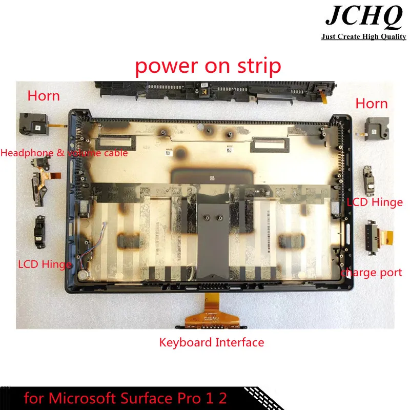 JCHQ המקורי עבור Microsoft Surface Pro 1 2 מקלדת מחבר LCD ציר תשלום נמל Surface Pro 1 2 החלפת חלקים