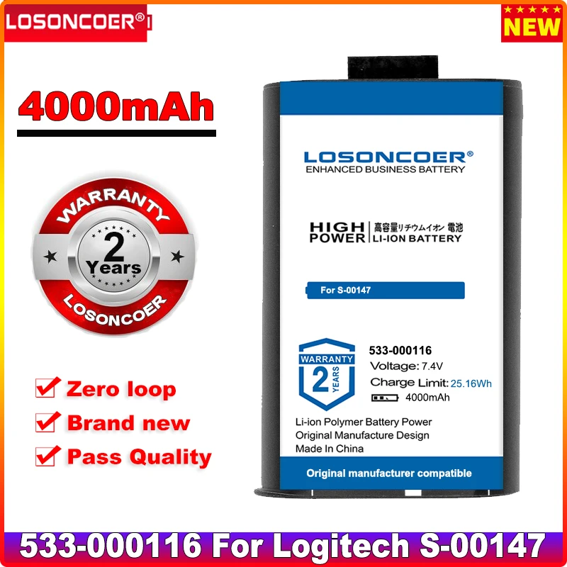 LOSONCOER חדש 4000mAh 533-000116 סוללה עבור LOGITECH S-00147 UE MegaBoom סוללה אלחוטי bluetooth רמקול