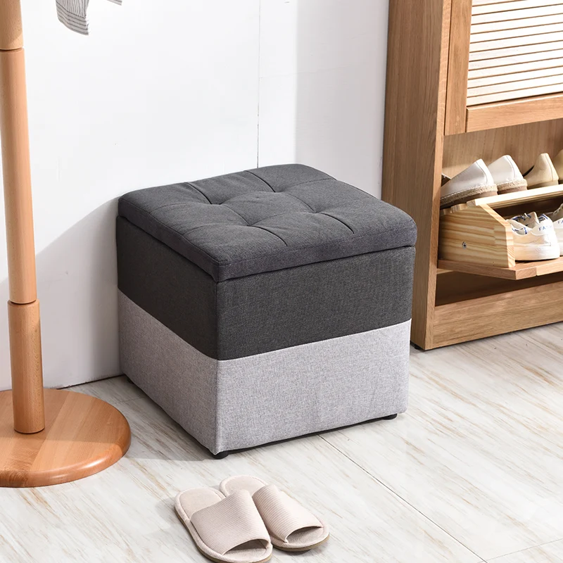 אחסון צואה ביתיים מעץ מלא לשנות את הנעליים כיסאות פשוטים בסלון ספה אופנה יצירתי אחסון שרפרף נמוך רציף