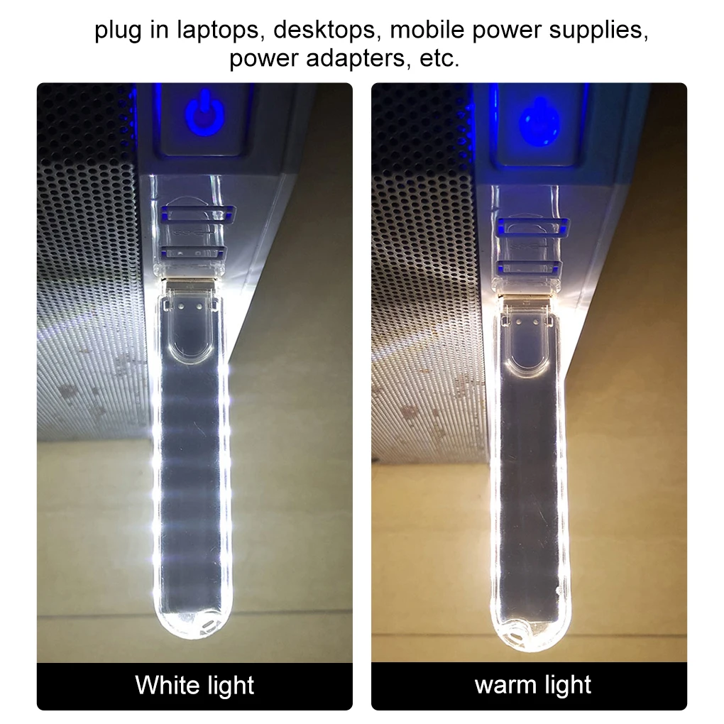 חבילה של 2 USB אורות כוח הבנק מחשב LED הספר מנורות 100lm 5V U דיסק חם פלסטיק תאורה בבית מכונית בית ספר