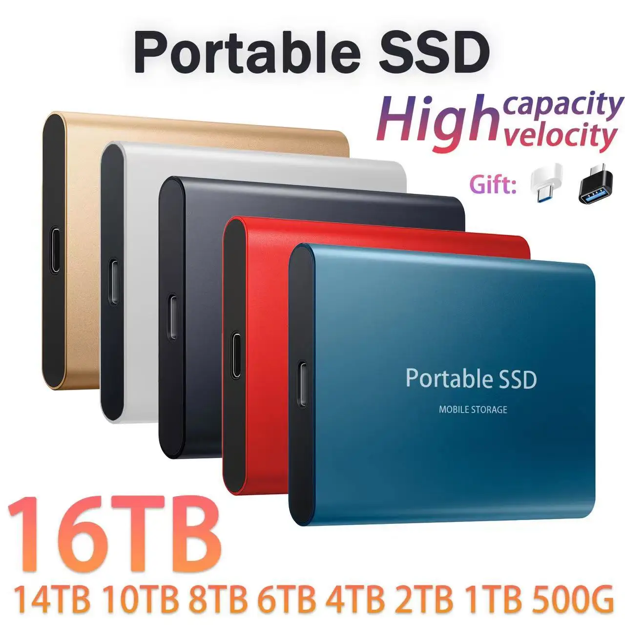 מותג 500GB 1TB SSD 2TB גבוהה, מהירות דיסק קשיח חיצוני כונני מצב מוצק USB 3.1 Type-C ממשק 1TB אחסון חיצוני נייד
