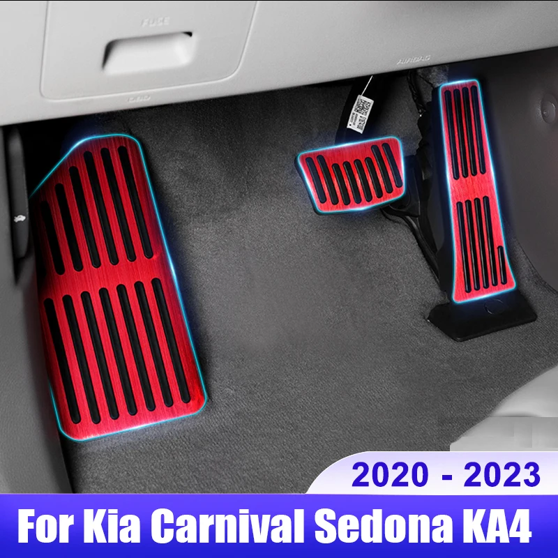 עבור Kia קרנבל בסדונה KA4 2020 2021 2022 2023 הרכב מאיץ בלם הרגל לנוח דוושות לכסות רפידות החלקה רפידות ואביזרים