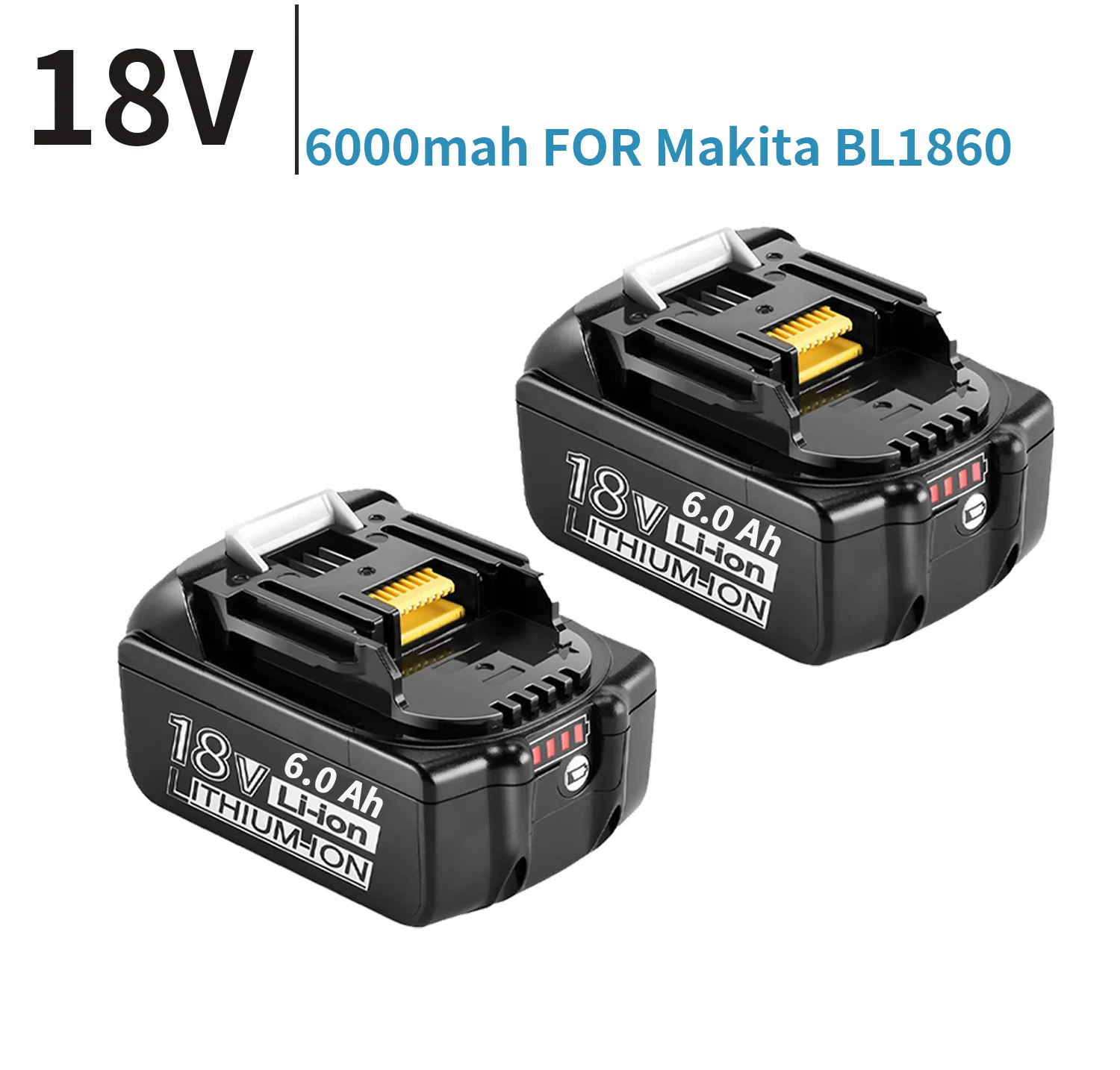 על מקיטה 18V 6000mAh 6.0 אה נטענת כלי עבודה סוללה עם LED Li-Ion החלפת LXT BL1860B BL1860 BL1850 BL1830