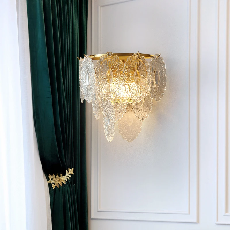 פוסט מודרני מינימליסטי led זכוכית מנורות קיר לחדר שינה יוקרה ליד המיטה קיר אור יצירתי מלון הסלון במעבר עיצוב הבית פמוטים