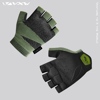 VXW אנטי להחליק זעזועים גברים, נשים, כפפות חצי אצבע לנשימה כפפות רכיבה על אופניים האחורי של היד השתקפות Shockproof כפפות אופניים