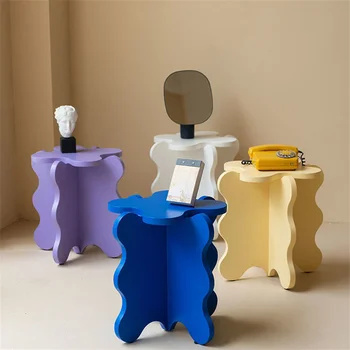יצירתי שולחן קפה מודרני פשוט יצירתי צבע קריקטורה פטאל ספה שולחן צד אופנה גל שולחן קפה שולחן קפה קטן