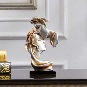 הסלון יין הקבינט מחקר קישוט יצירתי אמנות מופשטת אוהבי דמות פסל מלאכת יד, מתנות למשרד קישוט