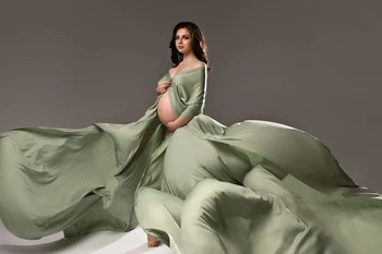 רב-צבע לידה בד משי צילום אביזרים צילום שמלות שמלת מנופף סאטן לזרוק טיסה הריון זורם בד Overl