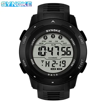 SYNOKE 9813 Mens שעונים לשדרג את הגרסה הצבאית דיגיטלי ספורט שעון אופנה אור עמיד למים שעון יד לגברים Stopwatches
