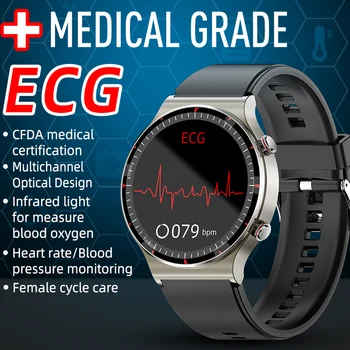 2023 חדש אינפרא אדום אוטומטית החמצן בדם מדידה שעון חכם א. ק. ג לגברים לחץ דם בריאות לישון צג ספורט Smartwatch