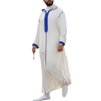 גברים מוסלמים בגדים Kaftan גלימות עיד Thobe קורטה הערבי תורכי השמלה דובאי האסלאם הרגל אתני פנאי שרוול ארוך Musulman ללבוש.