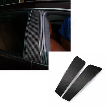 הרכב נכון סיבי פחמן חלון המכונית B C עמודים אוטומטי מדבקות לקצץ מכסה המכונית סטיילינג עבור מזראטי ג ' יבלי 2014-2019