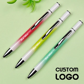 חדש שיפוע סיבוב מתכת עט כדורי מותאם אישית לוגו חלום טרי החתימה עטים בית הספר מכשירי כתיבה יצירתית מתנות