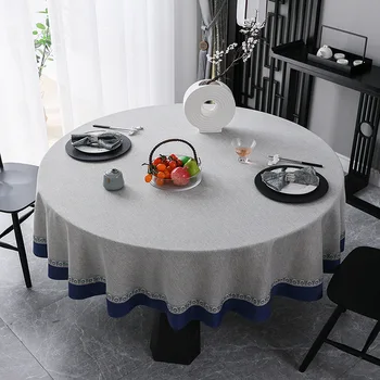 איכות גבוהה כותנה פשתן המפה מוצק צבע שולחן עגול לכסות יוקרה שולחן האוכל קישוט החתונה במלון מסעדה