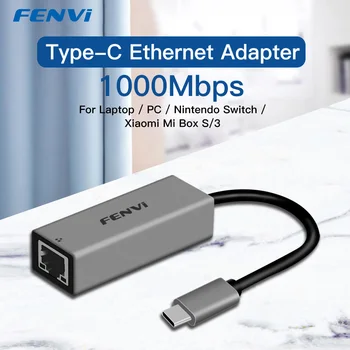 Fenvi USB 3.0 ל-RJ45 1000M Ethernet מתאם רשת מסוג C כדי RJ45 ממיר Ethernet Lan מתאם USB עבור Windows 7/10