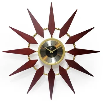 אנלוגי עגול טבעי אמצע המאה שעון קיר הסלון קישוט קיר שעון