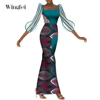 אפריקה החלוק שמלות לנשים מודפס דאשיקי שמלה אלגנטית גברת שמלות ערב Abaya לנשים Nigerican בגדים WY9086