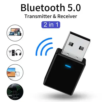 2 ב 1 Bluetooth 5.0 מקלט משדר USB לרכב מתאם אלחוטי טלוויזיה במחשב עם LED Liht תצוגה עובד בתוך 10m