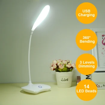 מתקפלת LED שולחן אור 3 רמות עמעום מגע USB Recharable סוללה בהיר שולחן מנורת קריאה מחקר השינה פנסים מנורות