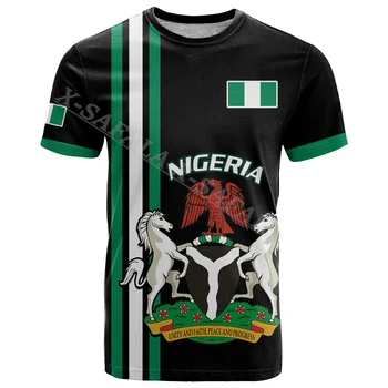 ניגריה המדינה, הדגל הלאומי סמל 3D להדפיס חולצה העליון הקיץ טי Mens אופנת רחוב קצרים שרוול ספורט בגדים מזדמנים