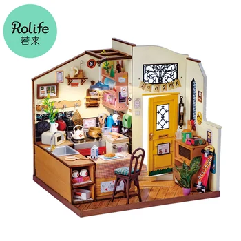 Rolife DIY מיני בובות מודל ערכות ביתי מטבח DIY בית הבובות ילדים מיניאטורי פנטזיה בית בובות מעץ ערכת צעצוע