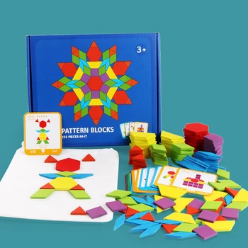עץ 3D פאזל טנגרם החינוך של מונטסורי למידה צעצועים מתנות צורה גיאומטרית חידות צעצוע לילדים מתנות