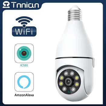 Tnnian 4MP הנורה E27 Wifi מצלמה IP PTZ אלחוטית ראיית לילה שני בדרך אודיו בייבי מוניטור המעקב האוטומטי הביתה טלוויזיה במעגל סגור מצלמה iCsee