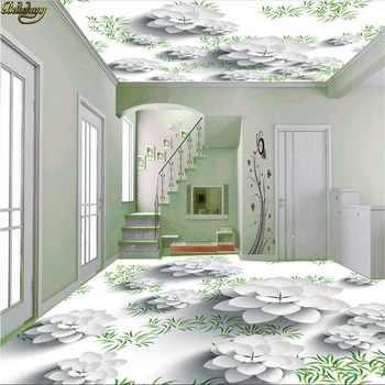 beibehang תמונה מותאמת אישית טפט הרצפה ציור וקטור פרחים טריים תלת ממדים פרחים 3D הרצפה ציור PVC עצמית adhesi