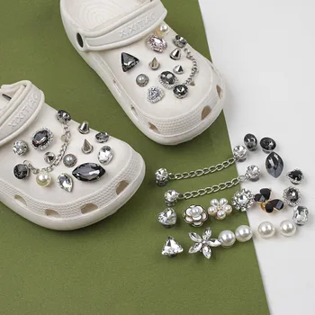 Dongdong נעליים DIY אביזרים rhinestones מסמרות פנינים דקורטיביים אביזרים נתיקים קריסטל נעל פרח אבזמים