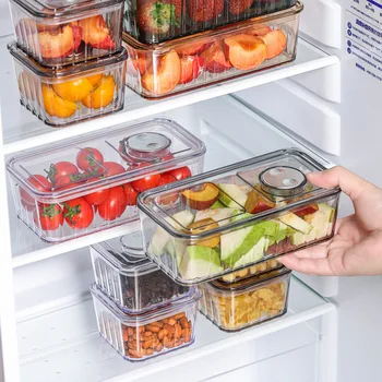 אובליקס מקרר תיבת אחסון המקרר ארגונית קופסא אטומה ירקות טריים פירות קופסאות אחסון מכולות מטבח ארגונית