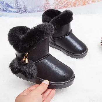 2022 חורף חדש בנות מגפי ילדים מגפי שלג תינוק נעליים בתוספת קטיפה מרופד מגפיים קצרים בנים כותנה נעלי ילדים מגפי שלג