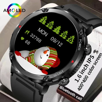 LIGE חג המולד חיוג חכם שעונים גברים ספורט כושר גשש Hi-Fi רמקולים IP68, עמיד למים IPS 600mAh Bluetooth שיחה Smartwatch