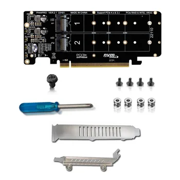 PCIE X16 כדי M. 2 מ ' -מפתח NVMEx4 SSD 2U שרת קמה כרטיס דו-צדדי 4-דיסק NVME פשיטת PCI-EX16 פיצול כרטיס