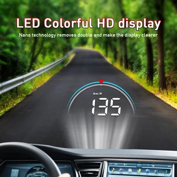 GPS HUD מכונית תצוגה עילית דיגיטלית מהירות מהירות אזהרה HD רכב נייד מקרן מכונית תצוגה אוטומטי אוניברסלי אביזרים