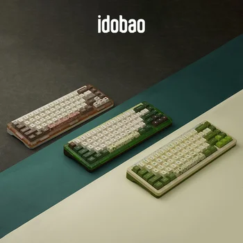 idobao ID67plus מכני מקלדת חם להחליף קווי/2.4 G/Bluetooth קפה ירוק 65% פריסת המקלדת מותאמת אישית Barebone קיט