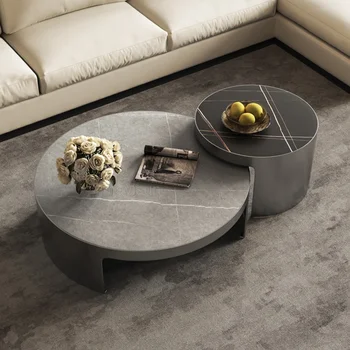 מותאם אישית מט אפור מודרני מינימליסטי בסגנון איטלקי מעצב הבית לצד שולחן קפה שילוב בסלון טלוויזיה ארון להגדיר LQQ39YH