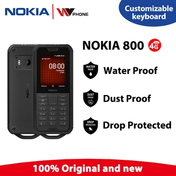 Nokia 800 קשה 4G טלפון נייד KaiOS WIFI Hotspot עמיד למים בלחיצת כפתור טלפון, רדיו FM 2100mAh Bluetooth מחוספס תכונה טלפון