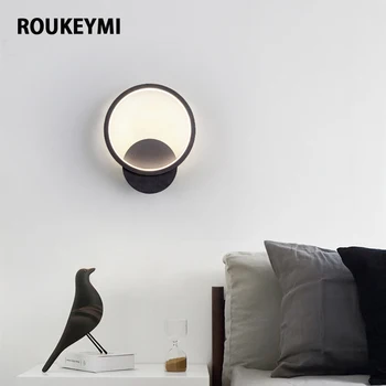 ROUKEYMI הנורדית המודרנית מנורת קיר מקורה LED עבור חדר השינה, הסלון בטלוויזיה רקע המעבר פנים הבית גופי תאורה