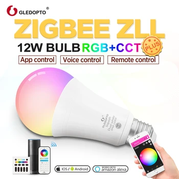 Gledopto Zigbee בית חכם 12W LED הנורה מנורת בנוסף תואם עם Tuya אפליקציה אלקסה אקו פלוס הקול 2.4 F שלט רחוק RF