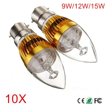 10Pcs Dimmable B22 9W/12W/15W AC85-265V 3*3W/4*3W/5*3W אור נר LED מנורת LED הנורה להחליף 20W-50W מנורת ליבון